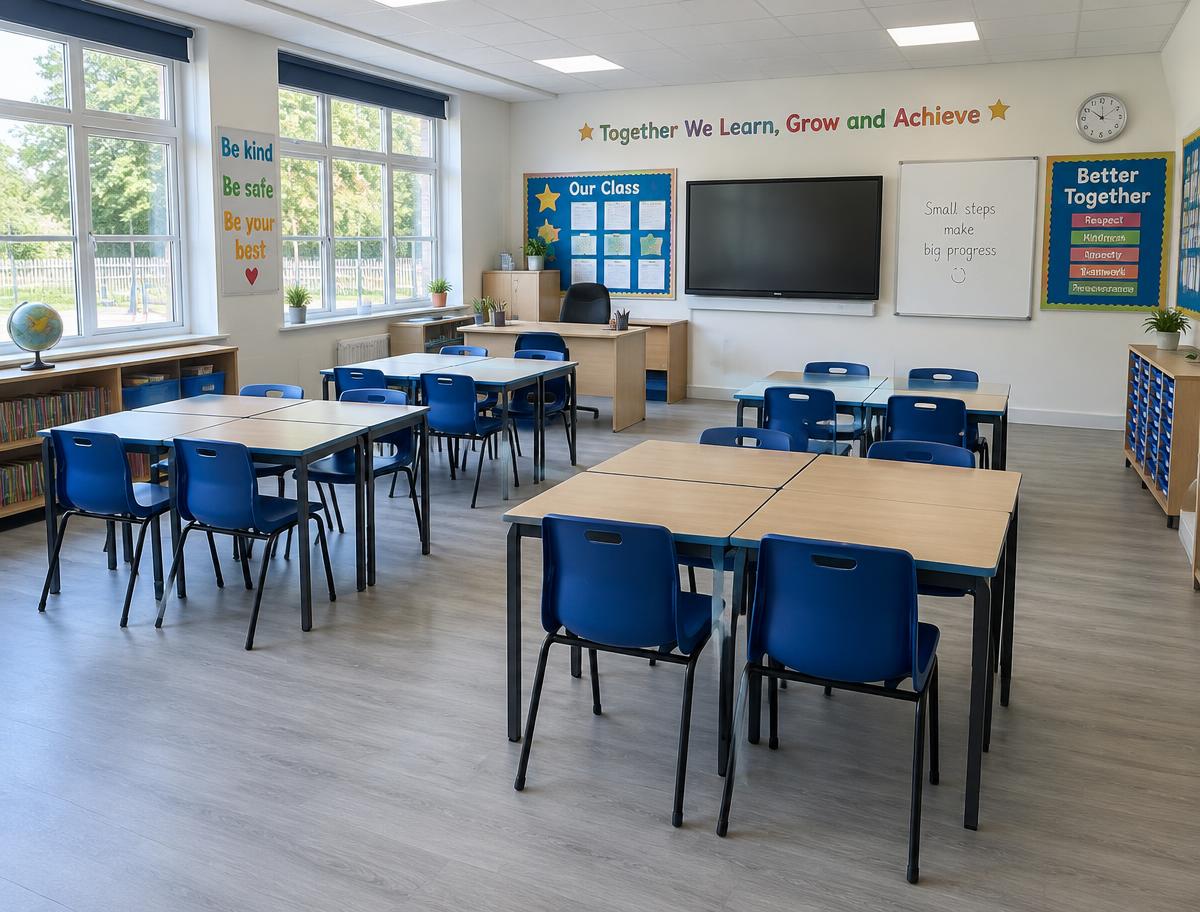 Empty school classroom